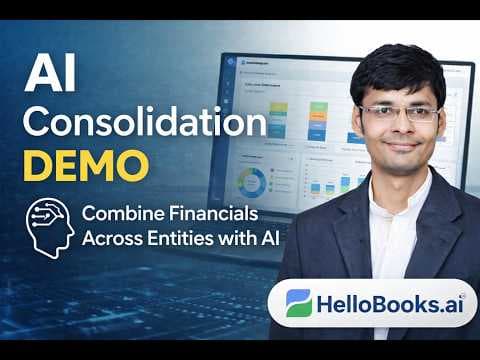 HelloBooks.ai Smart Consolidation Demo — AI CFO Insights & Group Reporting