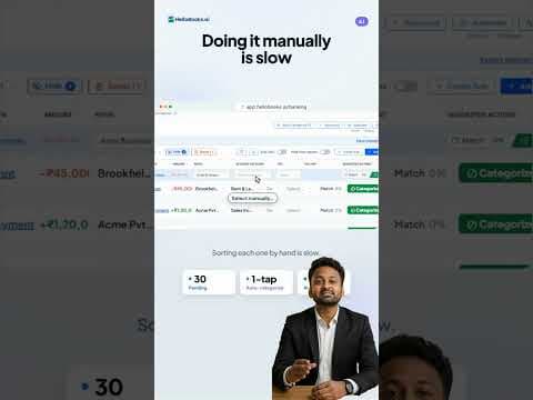 Still Categorizing Bank Transactions Manually? Do It in 1 Tap with AI | HelloBooks.ai