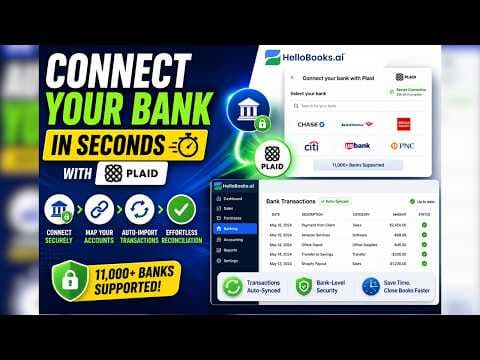 Connect Your Bank in Seconds with Plaid | Hellobooks Bank Sync Tutorial