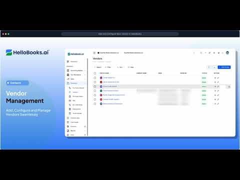 How to Add & Configure Vendors in HelloBooks | Vendor Setup Step-by-Step Demo