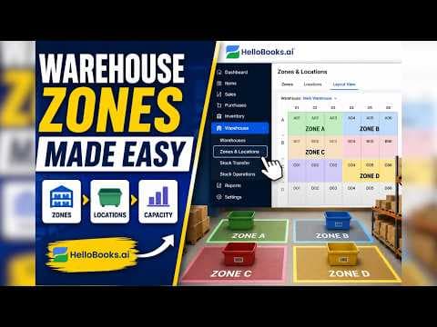 How to Create Warehouse Zones and Locations in HelloBooks