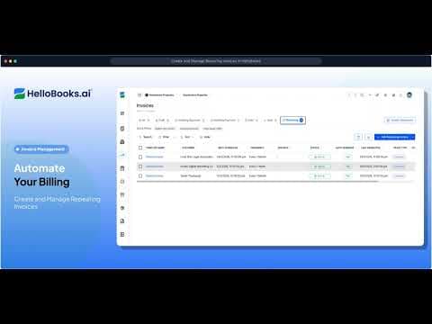 How to Create Repeating Invoices in HelloBooks | Step-by-Step Demo