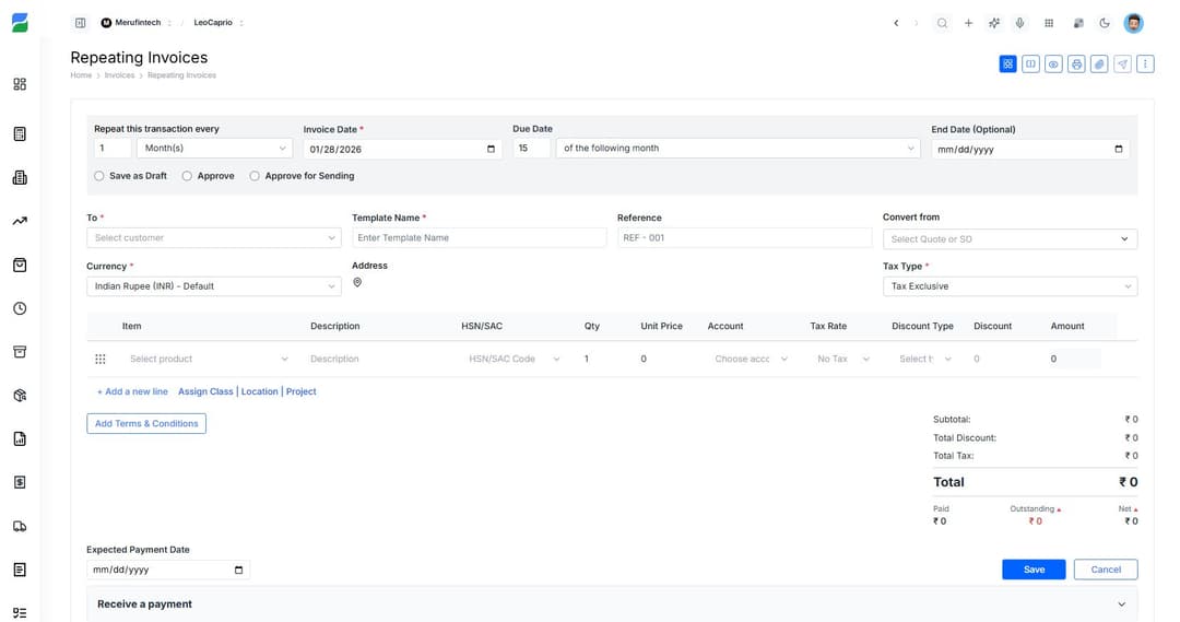 Build & Send Automated Recurring Invoices