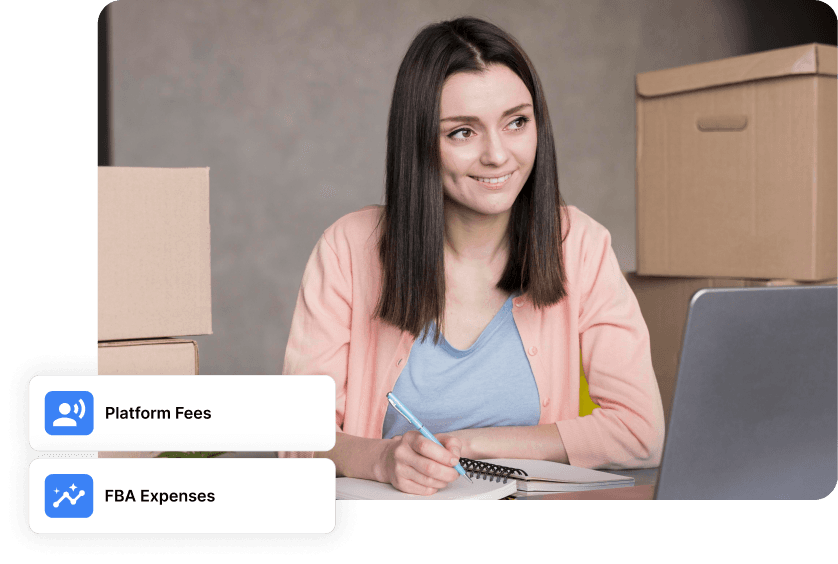 A user interacting with the HelloBooks.ai interface, showing Amazon-specific labels.