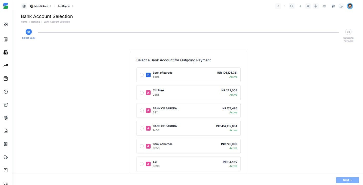 Smart Bank Account Selection