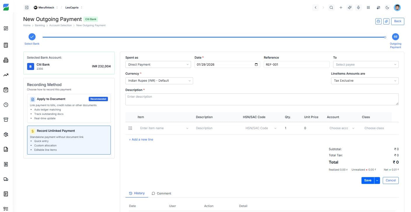 Flexible Payment Recording