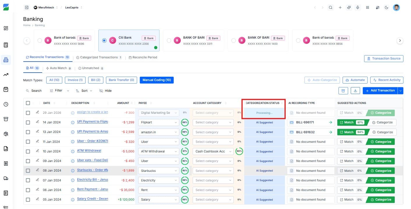 Real-Time Processing Status
