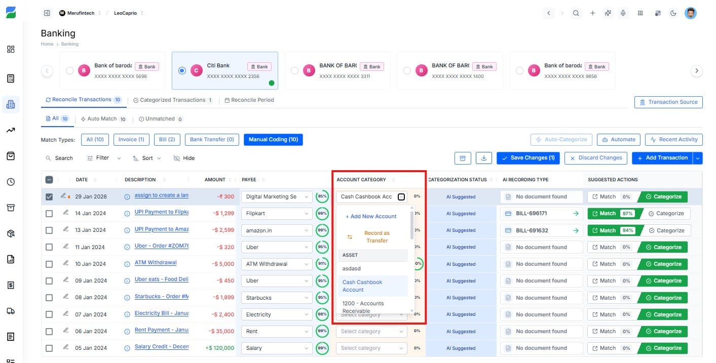 Flexible Category Selection