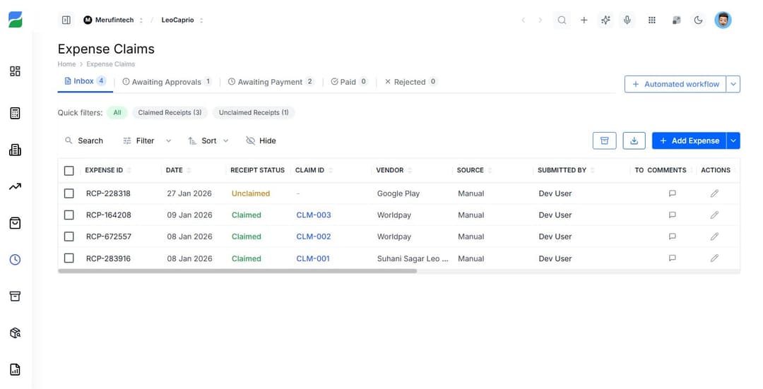 Capture Expenses in Seconds