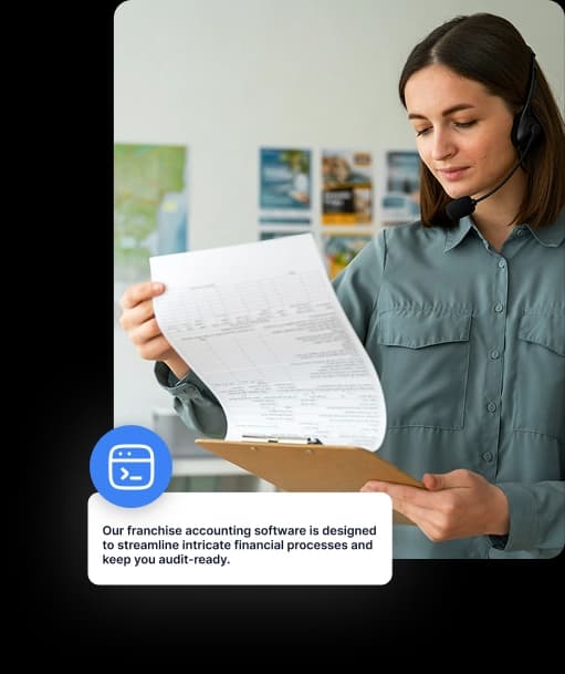 Woman reviewing documents