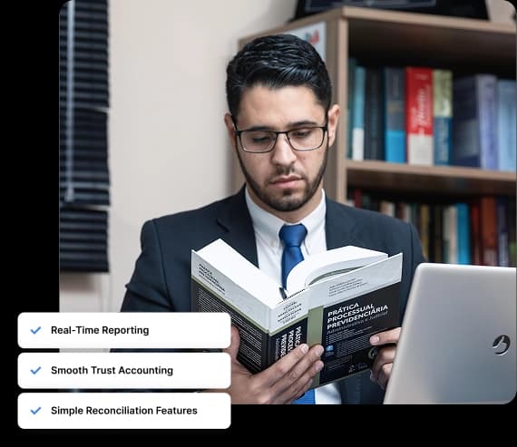 Lawyer reading a book