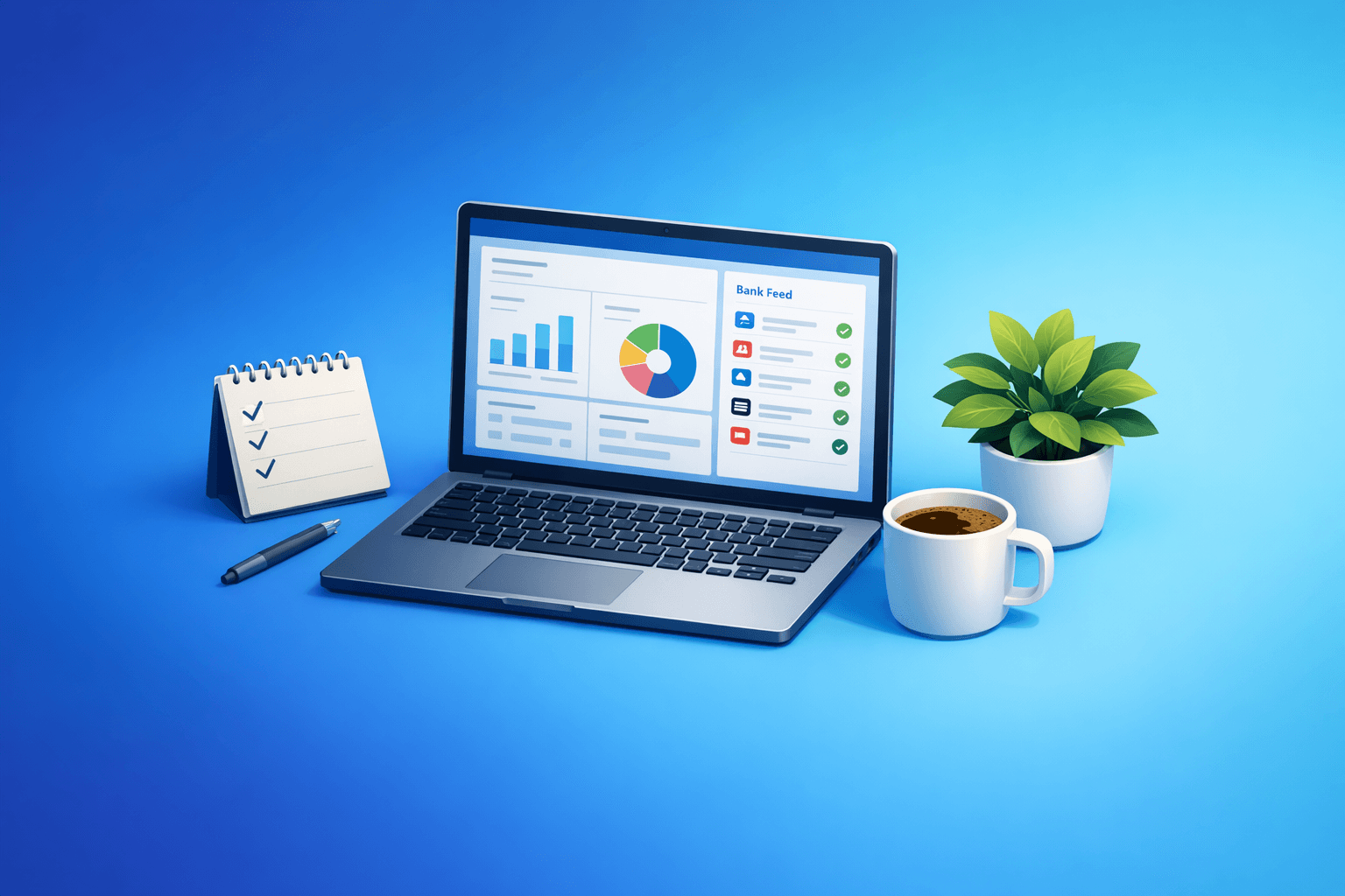 Cover: Accessing the improved bank feed in an online accounting system. Access the Improved Bank Feed in On