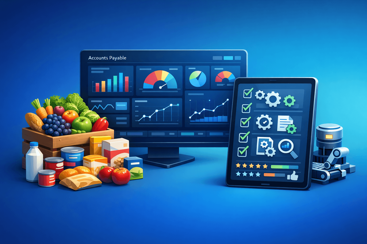 Cover: Accounts Payable Automation For Grocery Retailers. AP Automation for Grocery Retailers. Guide to acc