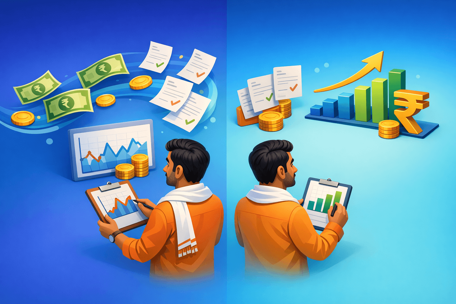 Cover: Cash Flow vs Profit: Why Indian SMEs Confuse These and How to Fix. Cash Flow vs Profit: Guide for In