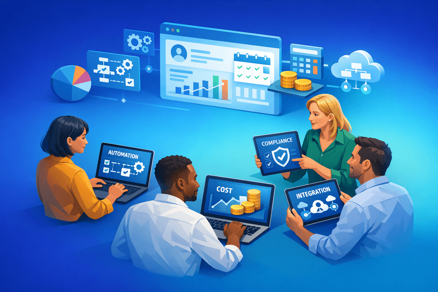 Cover: Comparison of payroll solutions for small and medium businesses. Compare payroll solutions for small