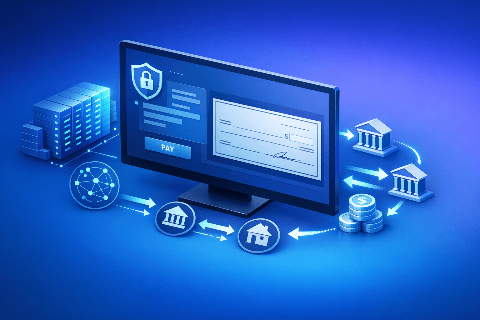 Cover: Electronic checks and how electronic check payments work. Guide to eCheck Payments and How They Work