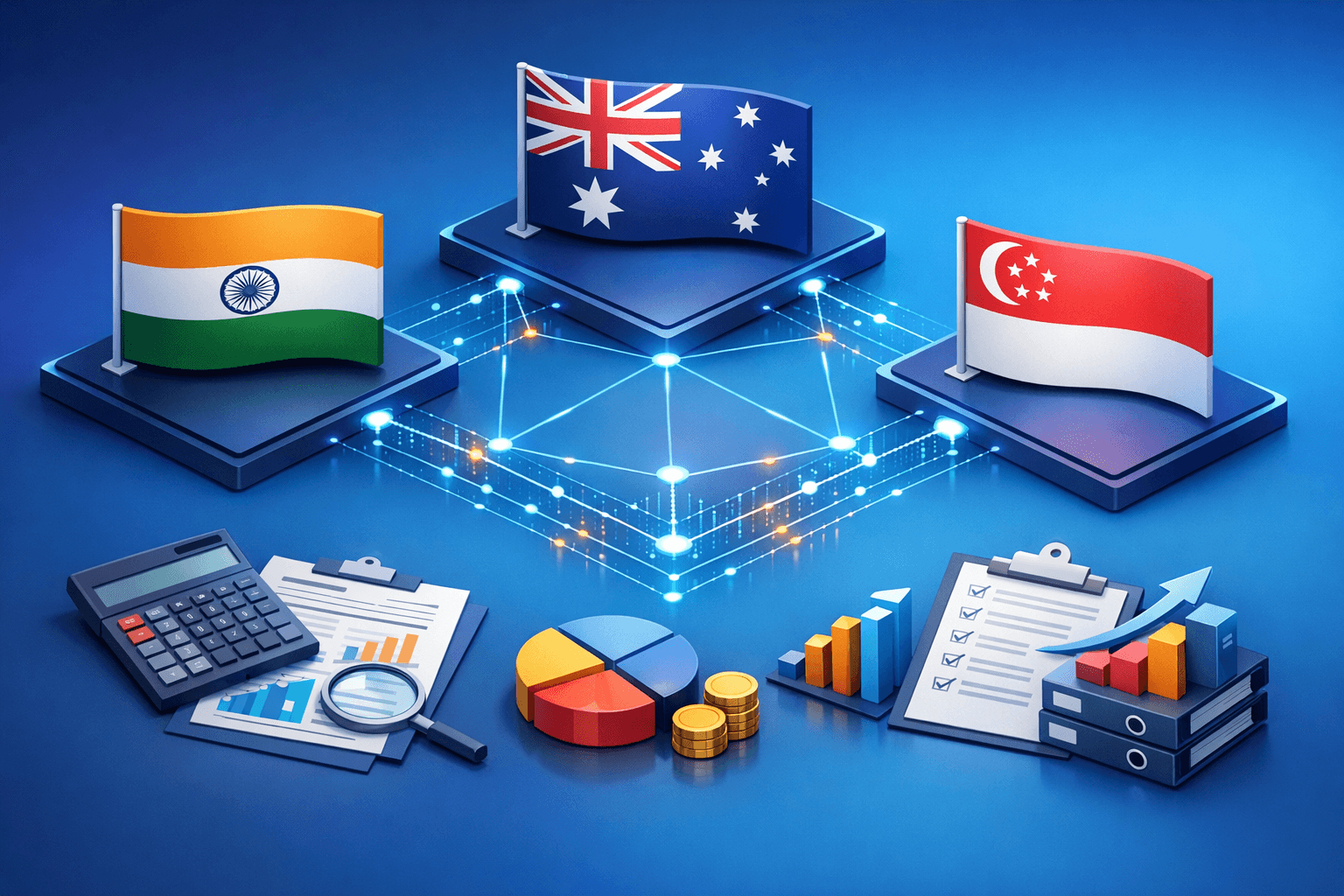 Cover: GST Comparison: India vs Australia vs Singapore. GST Comparison: India, Australia, Singapore. Compar