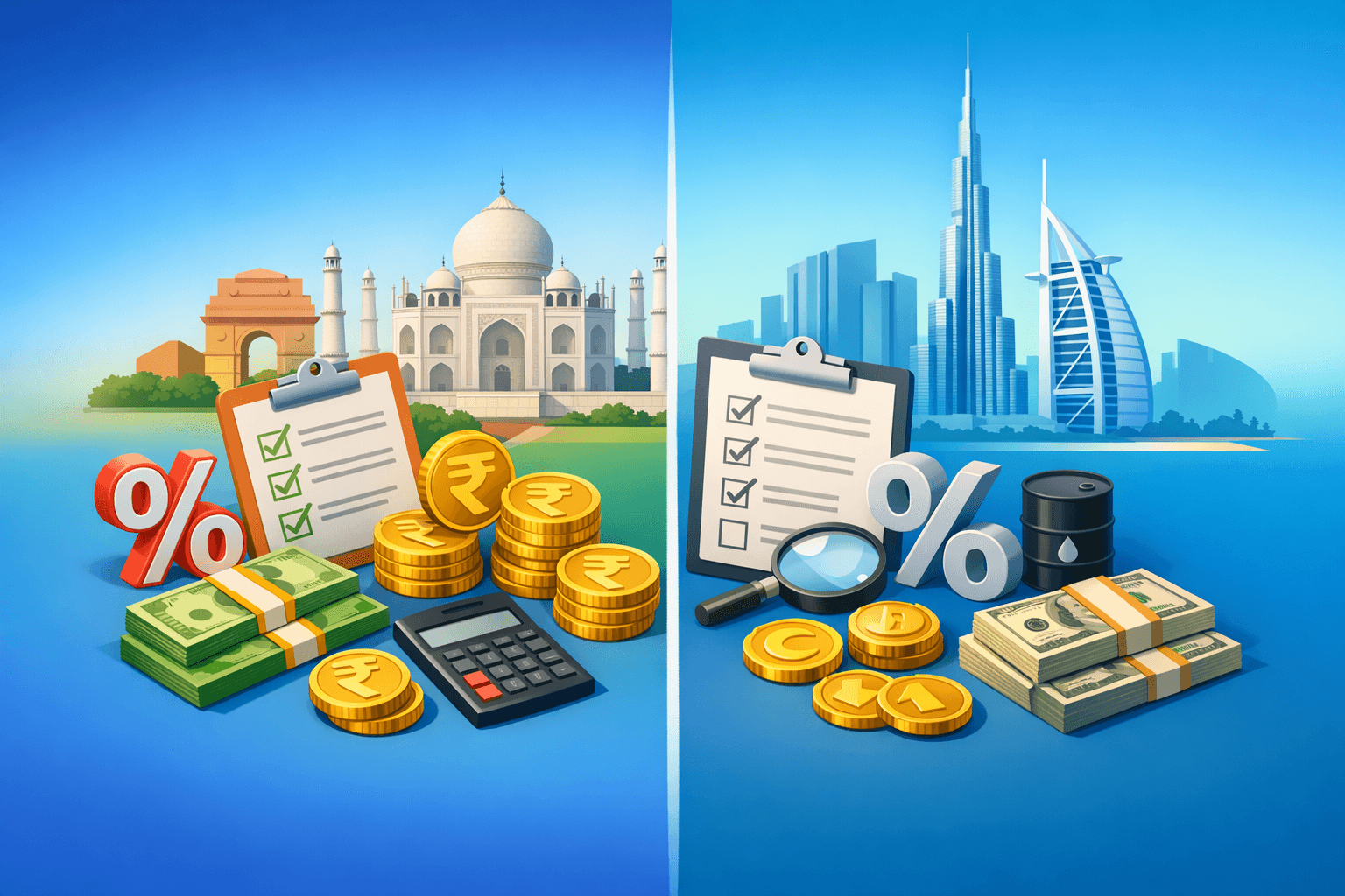 Cover: GST vs VAT: Key Differences for Businesses in India and UAE. GST vs VAT: Key Differences India and U