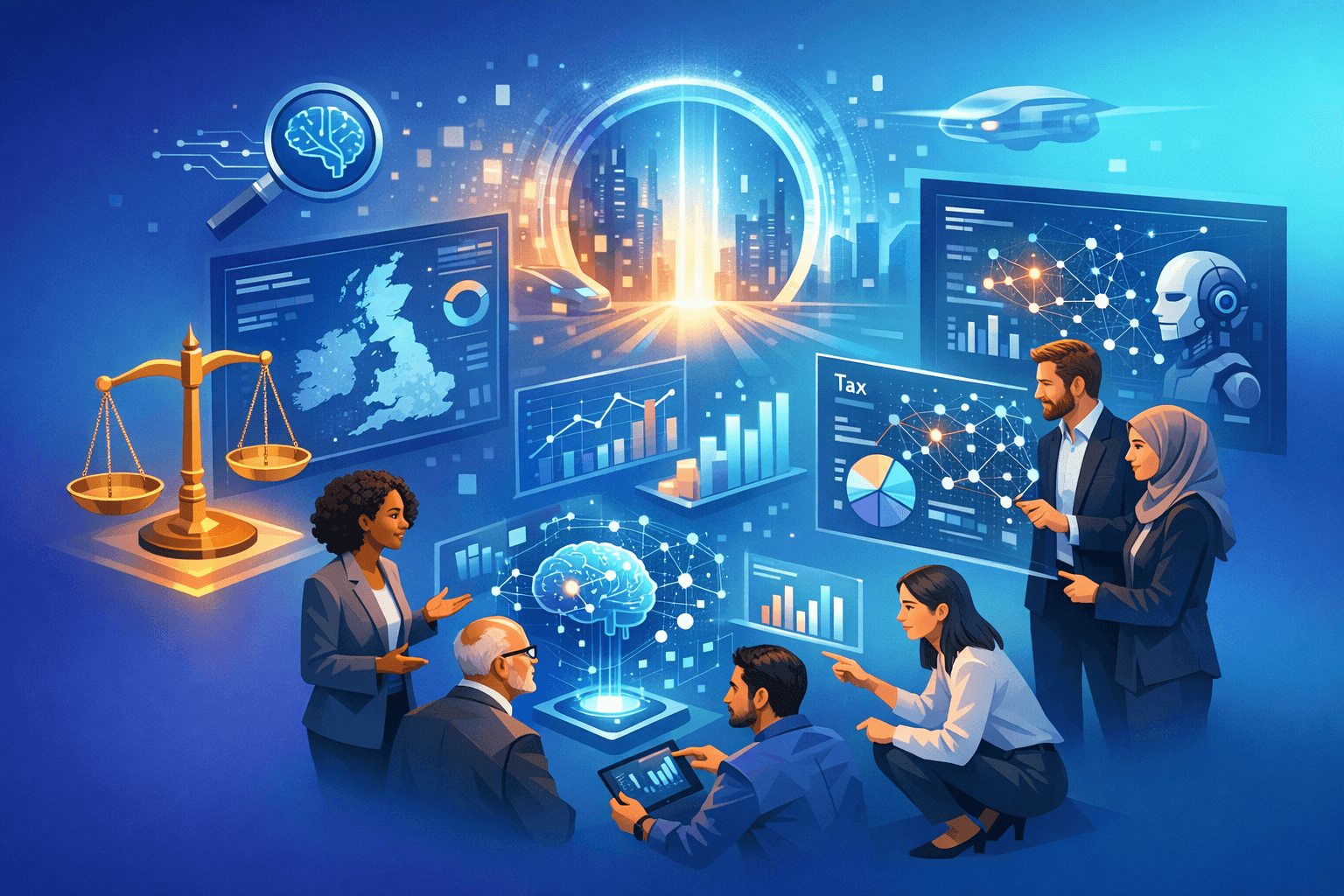 Cover: HMRC's AI Journey: How Artificial Intelligence is Reshaping UK Tax Administration. AI Transforming U