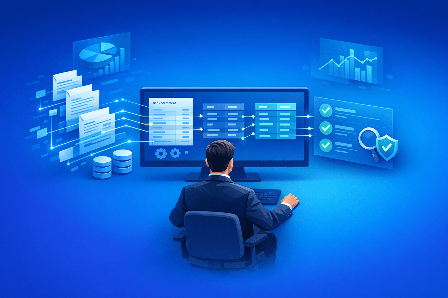 Cover: How to Automate Data Entry from Bank Statements — A CA's Guide. Automate Bank Statement Data Entry G