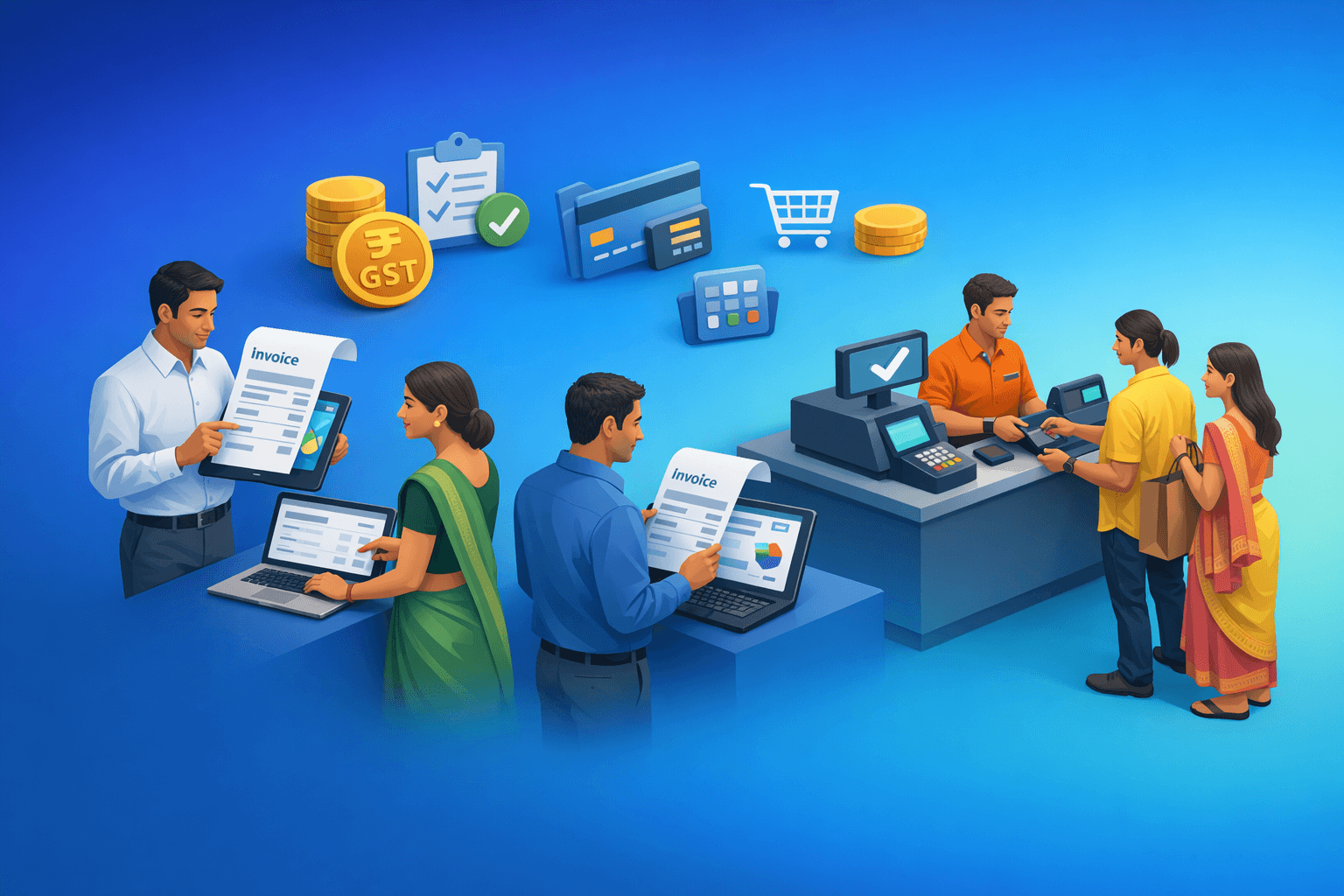 Cover: Invoice features for Indian retail. Invoice Features for Indian Retail: Key Elements. Learn essentia