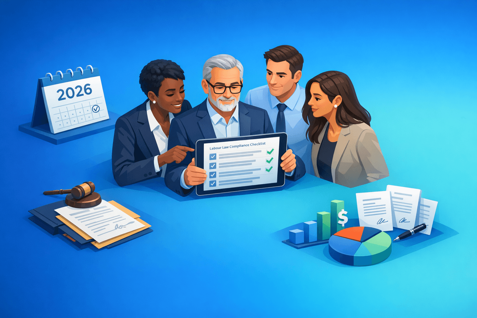 Cover: Labour law compliance checklist for India 2026. Labour Law Compliance Checklist India 2026. A practi