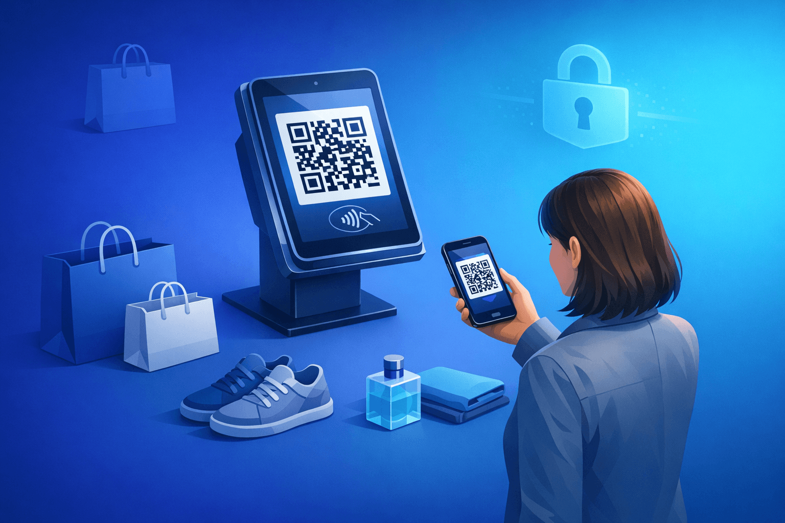 Cover: QR code billing in retail. QR Code Billing Guide for Retail Stores. Practical guide to QR code billi