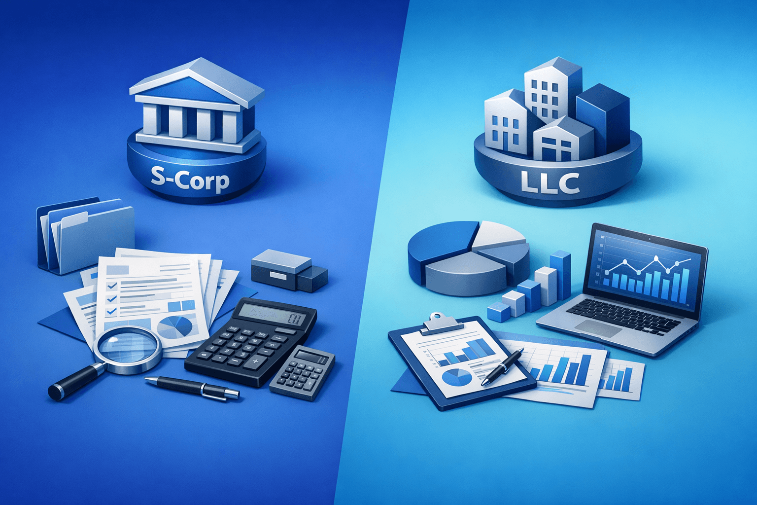 Cover: S-Corp vs LLC: Tax Advantages and Disadvantages
