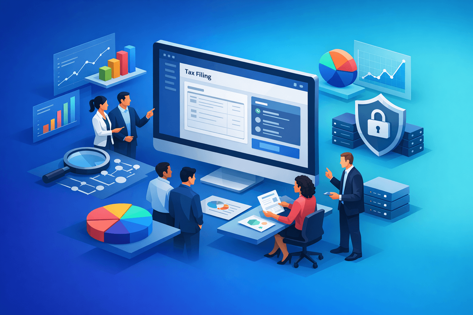 Cover: Setting up digital tax filing for income tax in an accounting system. Set Up Digital Tax Filing in Y