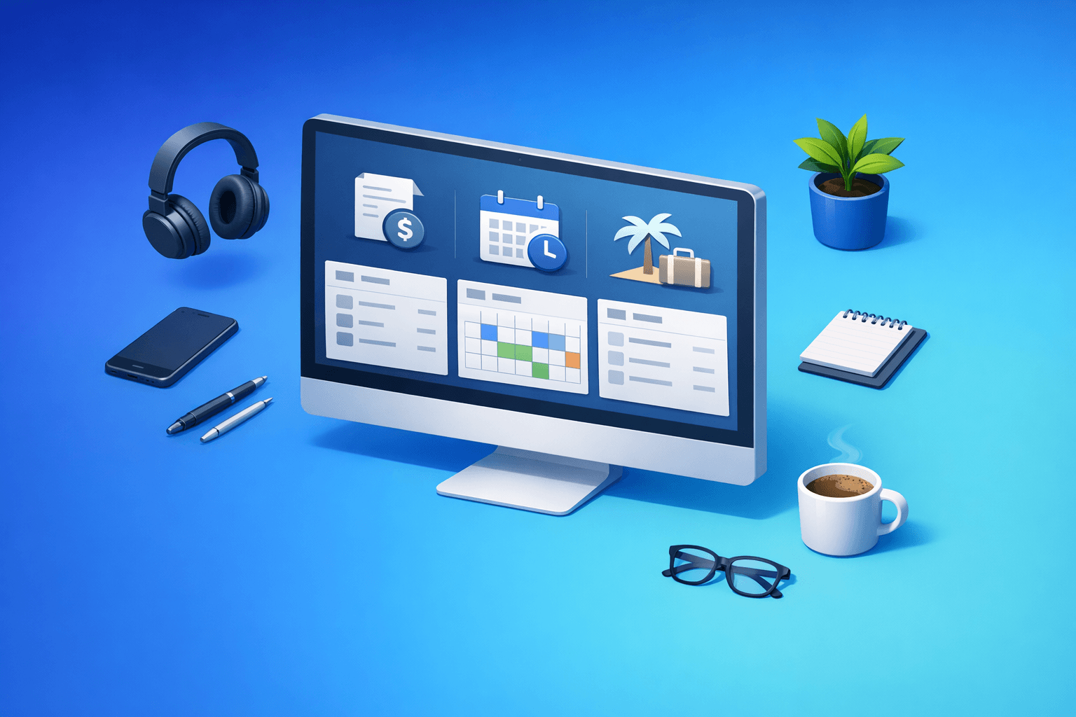 Cover: Using an employee self-service desktop portal for payslips, timesheets and leave. Self-Service Porta