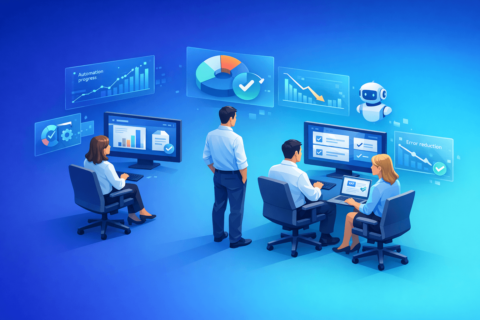 Cover: VAT Returns Automation in the UK: How AI is Eliminating Manual VAT Errors. AI VAT Automation UK: Red