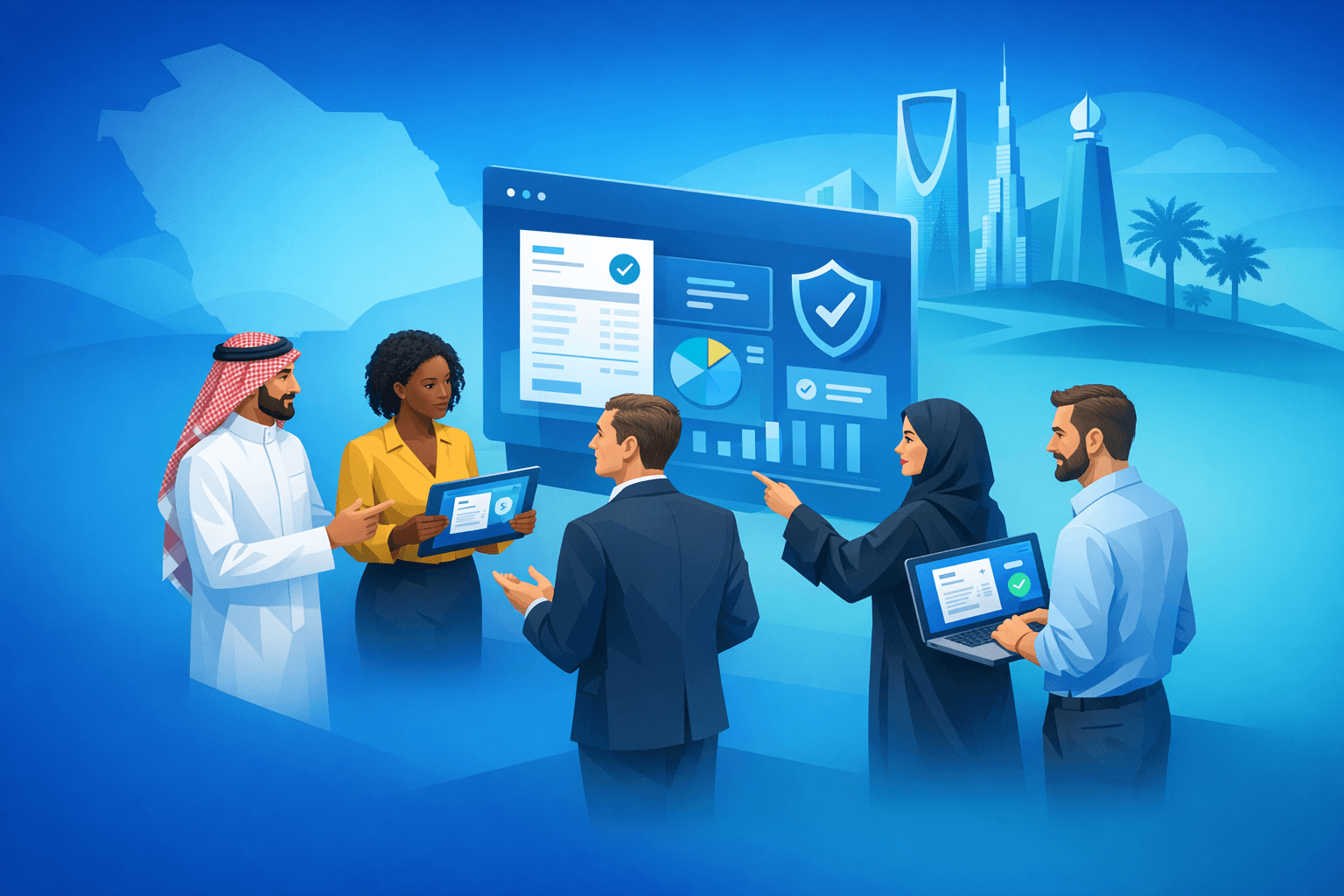 Cover: ZATCA E-Invoicing Saudi Arabia: Guide for Businesses Expanding to GCC. Saudi E-Invoicing Guide for G