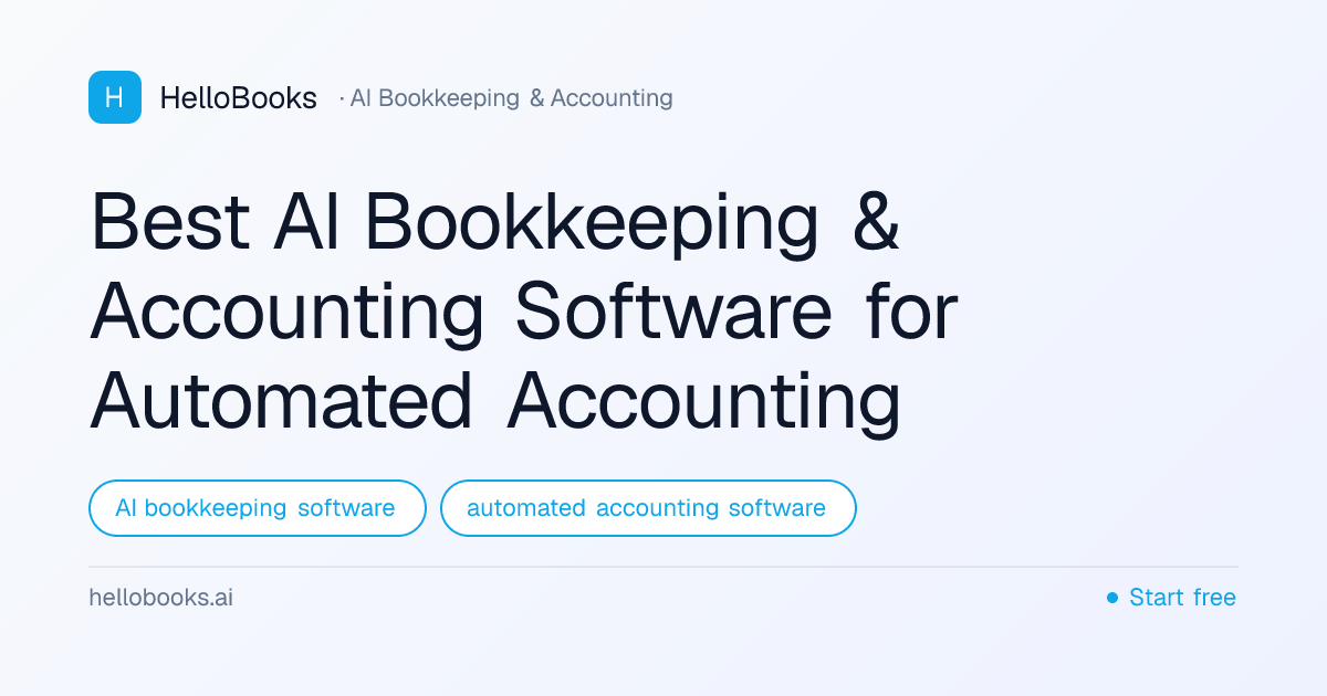 AI Accounting Software — Free Plan + Pro | HelloBooks.ai
