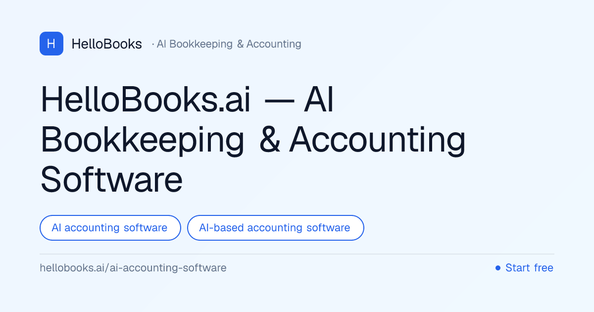 AI Accounting Software for Small Business | HelloBooks.ai