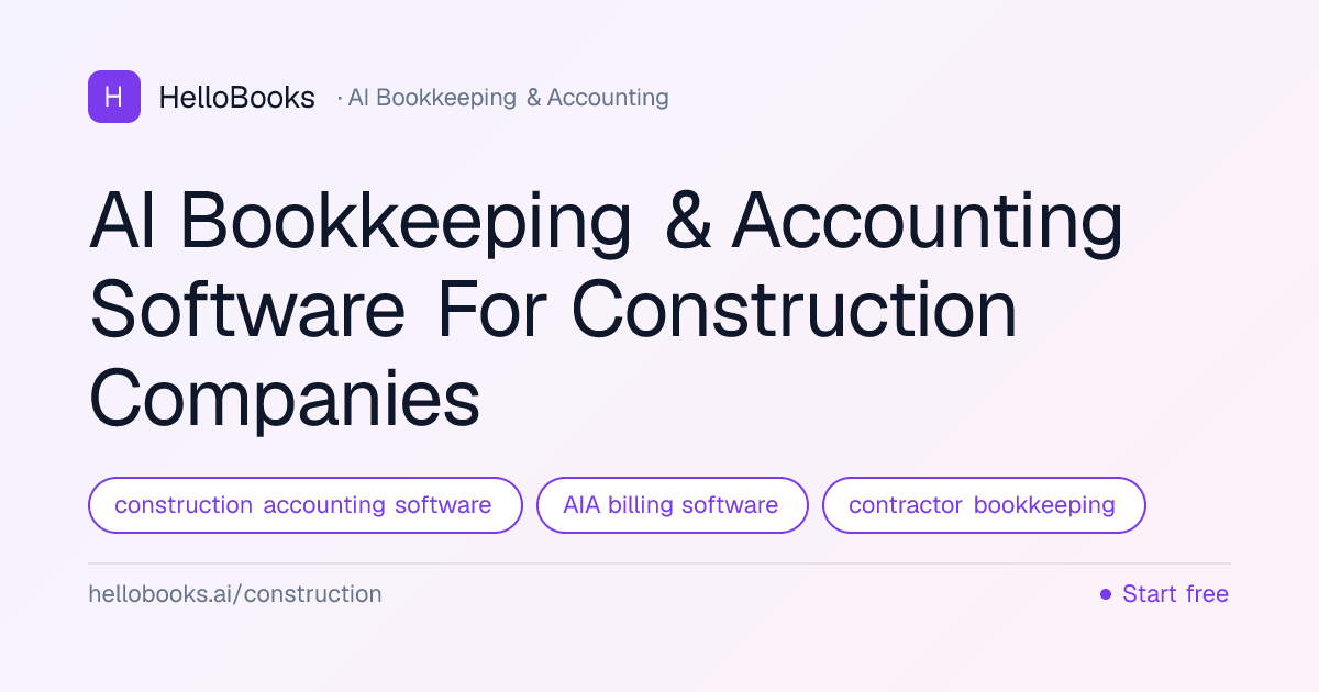 AI Bookkeeping & Accounting Software For Construction Companies