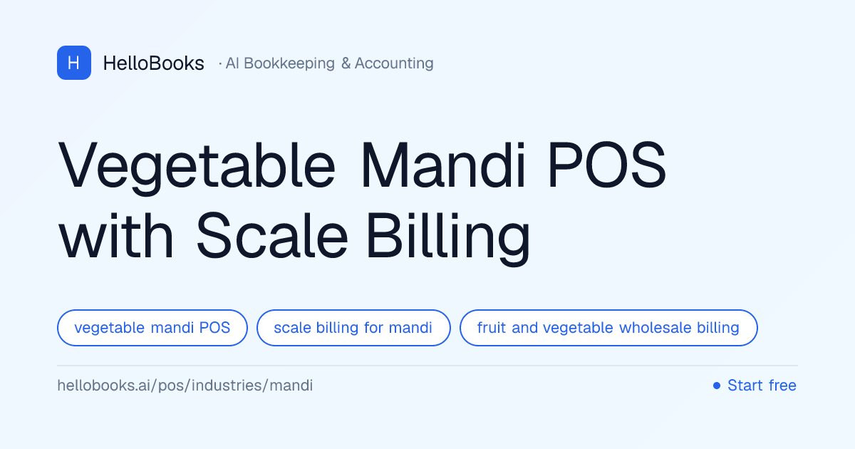 Vegetable Mandi POS with Scale Billing